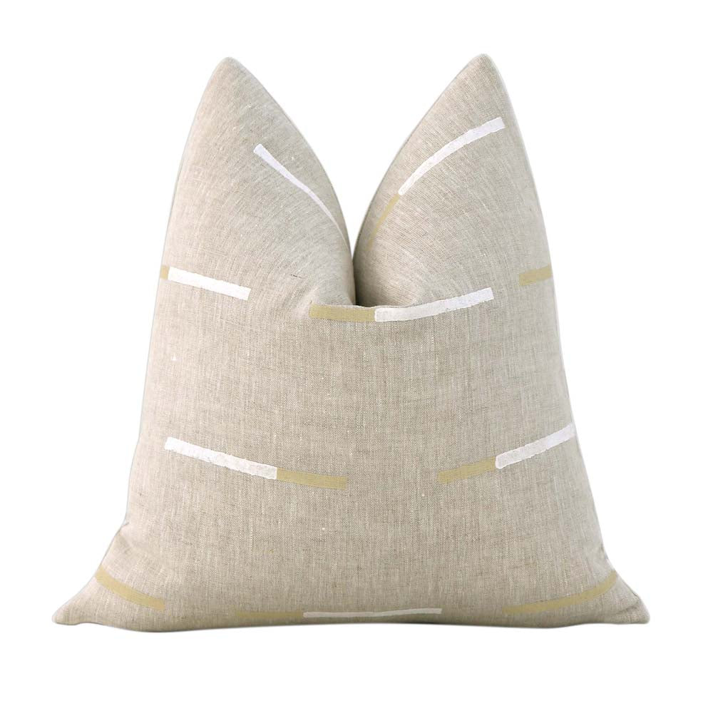 Overlapping Dashes Buff Pillow Cover