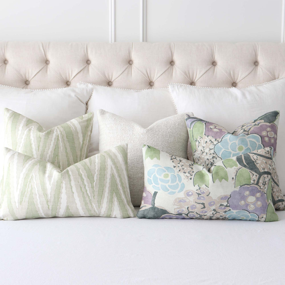 Highland Peak Chevron Green Pillow Cover