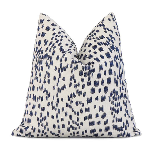 Les Touches Embroidered Indigo Pillow Cover