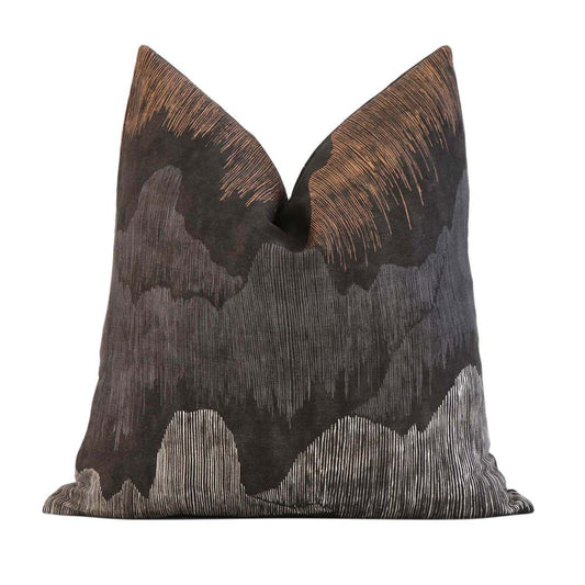 Cascadia Noir Linen Pillow Cover