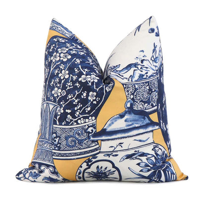 Pandan Maize and Blue Pillow Cover