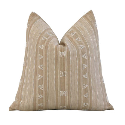 Nima Embroidered Tan Pillow Cover