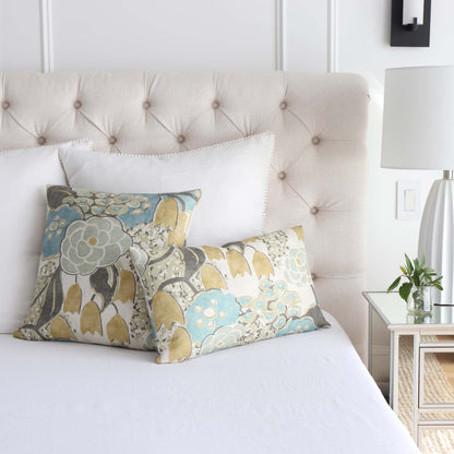 Laura Floral Sage and Gold Pillow Cover