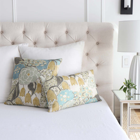 Laura Floral Sage and Gold Pillow Cover