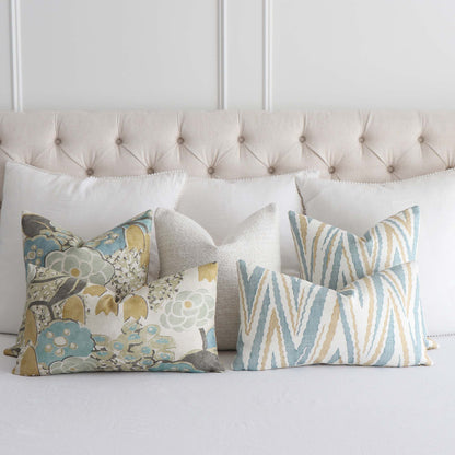 Laura Floral Sage and Gold Pillow Cover